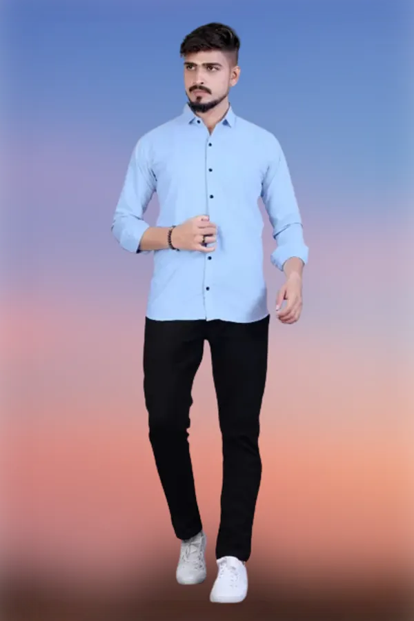 Light_Blue_Cotton_Blend_Solid_Full_Sleeve_Shirt_For_Men