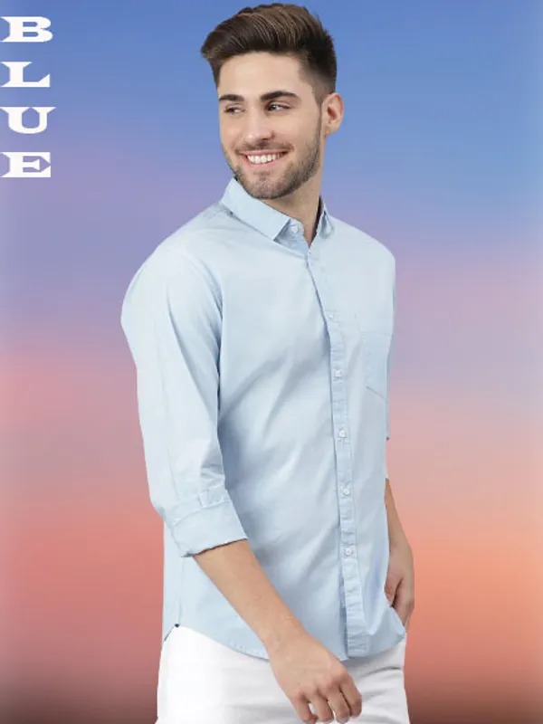 Light_Blue_Cotton_Blend_Solid_Full_Sleeve_Shirt_For_Men