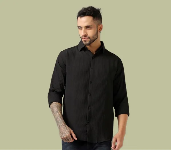 Black_Polycotton_Solid_Full_Sleeve_Shirt_For_Men