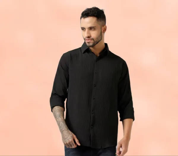 Black_Polycotton_Solid_Full_Sleeve_Shirt_For_Men