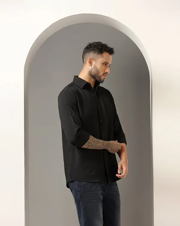 Black_Polycotton_Solid_Full_Sleeve_Shirt_For_Men