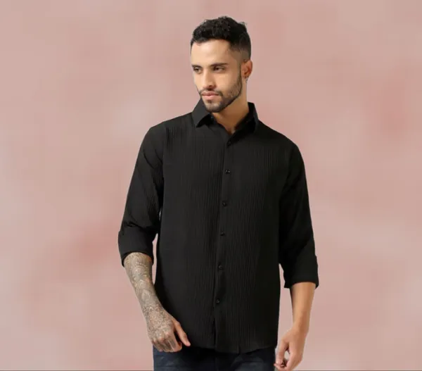 Black_Polycotton_Solid_Full_Sleeve_Shirt_For_Men