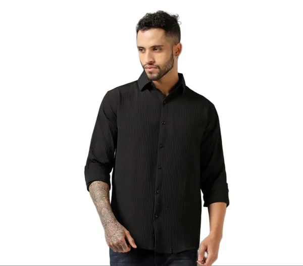 Black_Polycotton_Solid_Full_Sleeve_Shirt_For_Men