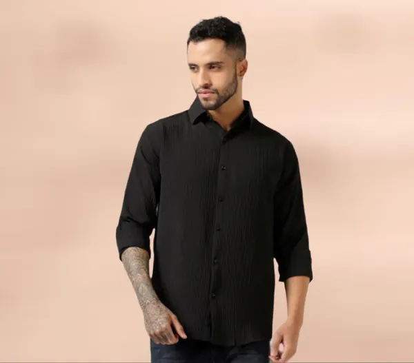 Black_Polycotton_Solid_Full_Sleeve_Shirt_For_Men