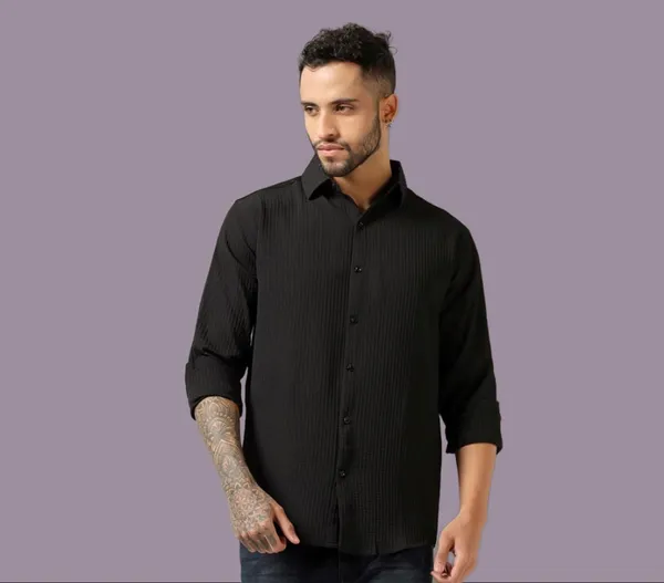 Black_Polycotton_Solid_Full_Sleeve_Shirt_For_Men