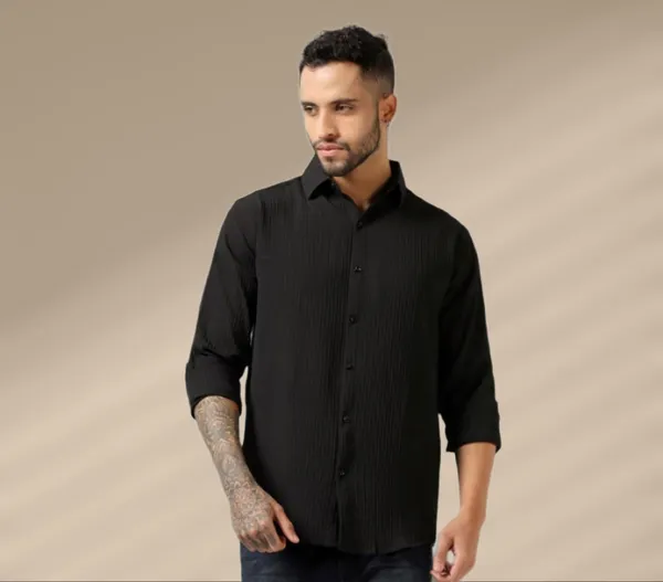 Black_Polycotton_Solid_Full_Sleeve_Shirt_For_Men