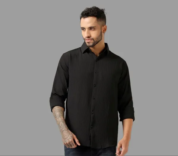 Black_Polycotton_Solid_Full_Sleeve_Shirt_For_Men