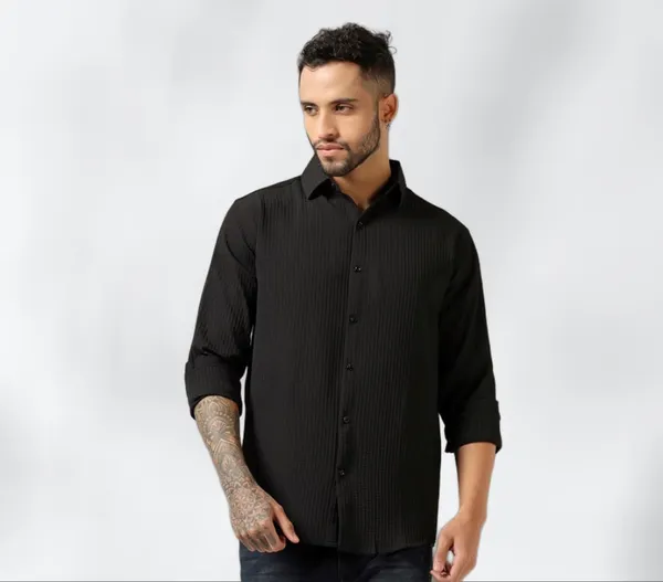 Black_Polycotton_Solid_Full_Sleeve_Shirt_For_Men