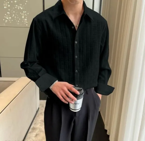 Black_Cotton_Blend_Solid_Full_Sleeve_Shirt_For_Men