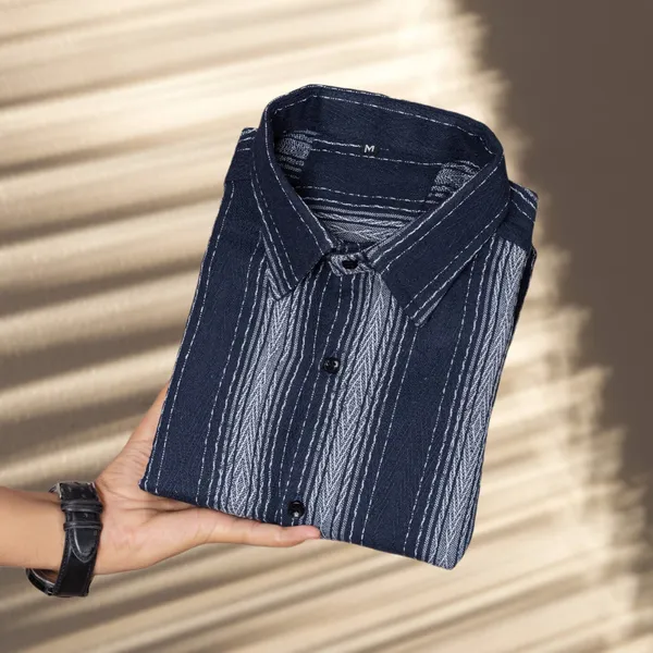 Blue_Cotton_Blend_Striped_Full_Sleeve_Shirt_For_Men