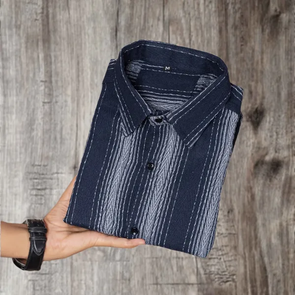 Blue_Cotton_Blend_Striped_Full_Sleeve_Shirt_For_Men