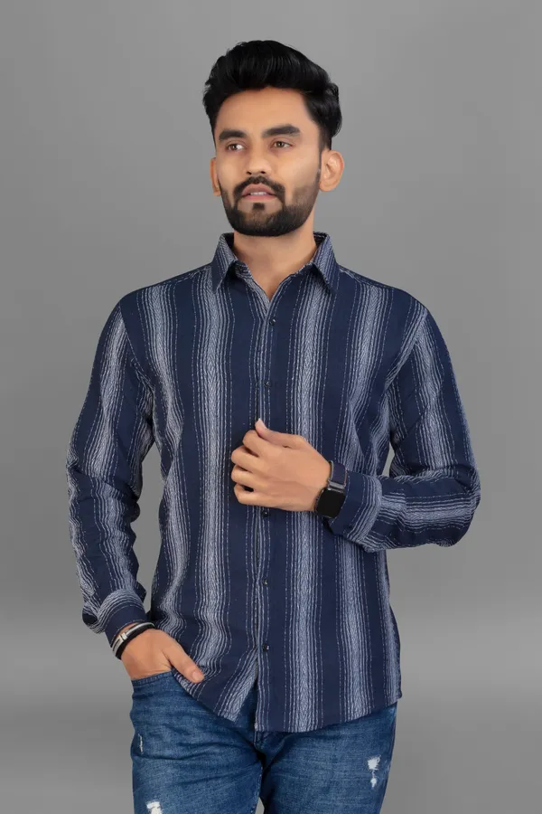 Blue_Cotton_Blend_Striped_Full_Sleeve_Shirt_For_Men