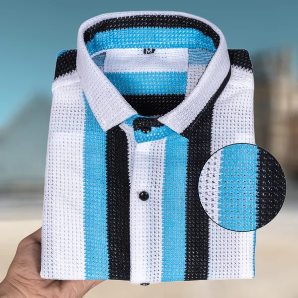 Blue_Polycotton_Striped_Full_Sleeve_Shirt_For_Men