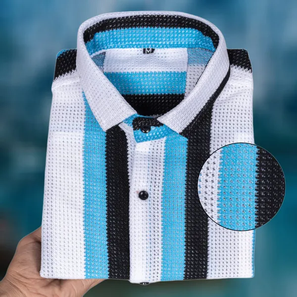 Blue_Polycotton_Striped_Full_Sleeve_Shirt_For_Men