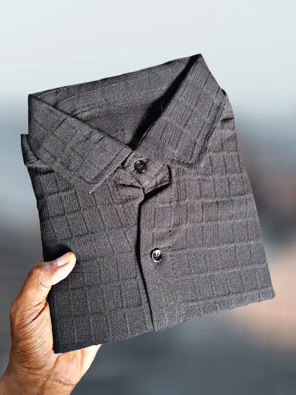 Black_Cotton_Blend_Solid_Full_Sleeve_Shirt_For_Men