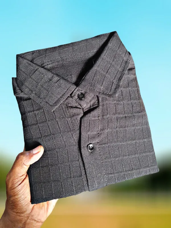 Black_Cotton_Blend_Solid_Full_Sleeve_Shirt_For_Men