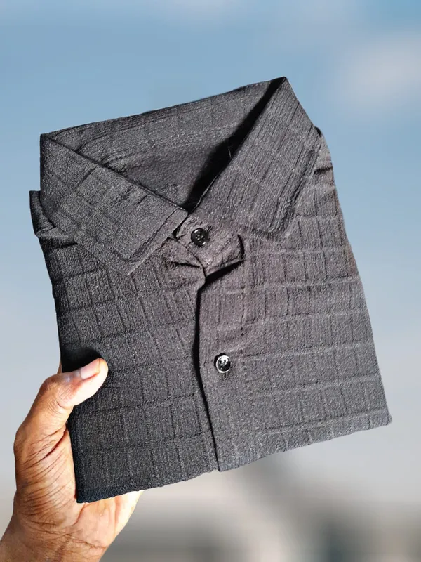 Black_Cotton_Blend_Solid_Full_Sleeve_Shirt_For_Men