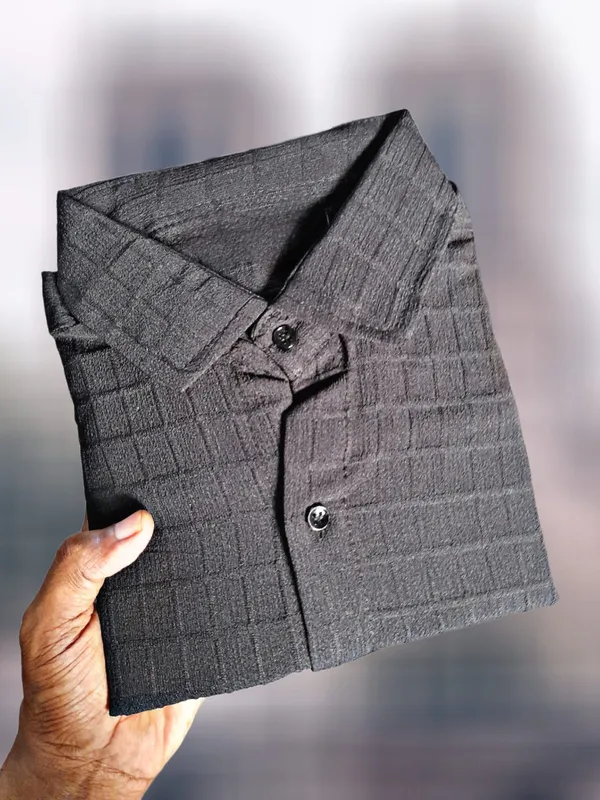 Black_Cotton_Blend_Solid_Full_Sleeve_Shirt_For_Men