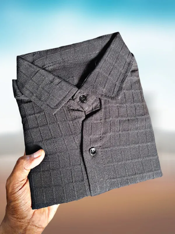 Black_Cotton_Blend_Solid_Full_Sleeve_Shirt_For_Men