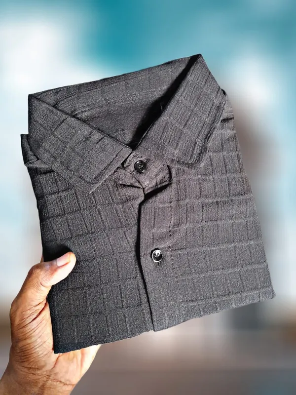 Black_Cotton_Blend_Solid_Full_Sleeve_Shirt_For_Men