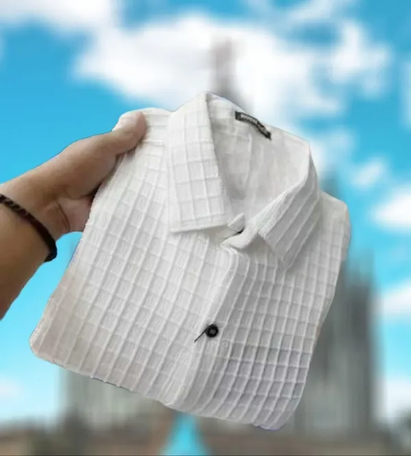White_Cotton_Blend_Solid_Full_Sleeve_Shirt_For_Men