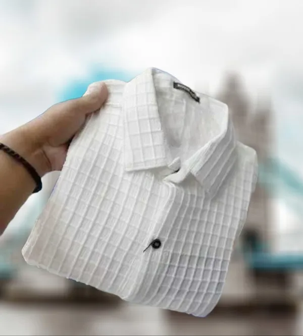 White_Cotton_Blend_Solid_Full_Sleeve_Shirt_For_Men