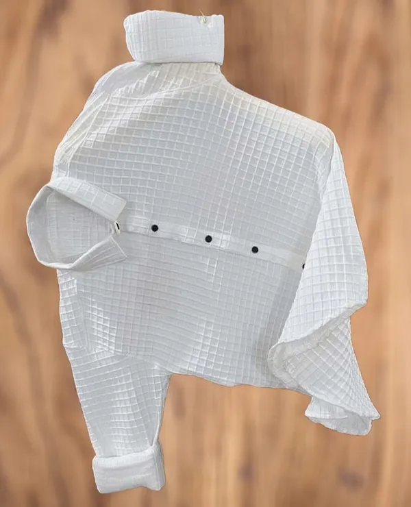 White_Cotton_Blend_Solid_Full_Sleeve_Shirt_For_Men