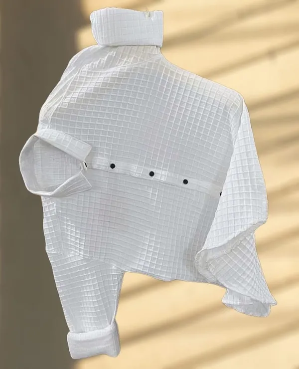 White_Cotton_Blend_Solid_Full_Sleeve_Shirt_For_Men