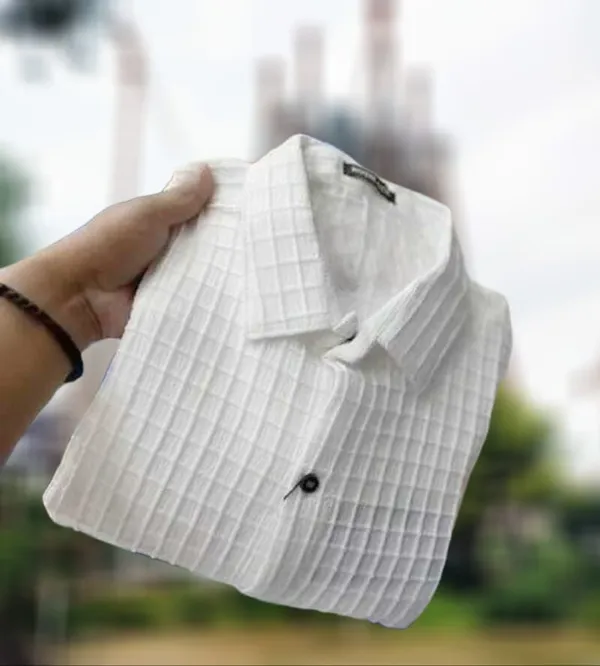 White_Cotton_Blend_Solid_Full_Sleeve_Shirt_For_Men