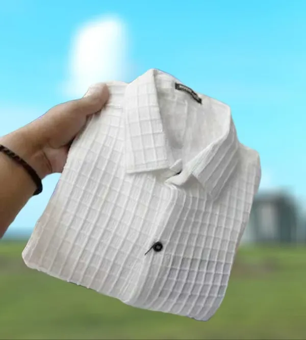 White_Cotton_Blend_Solid_Full_Sleeve_Shirt_For_Men