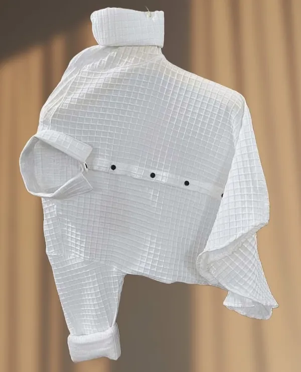 White_Cotton_Blend_Solid_Full_Sleeve_Shirt_For_Men