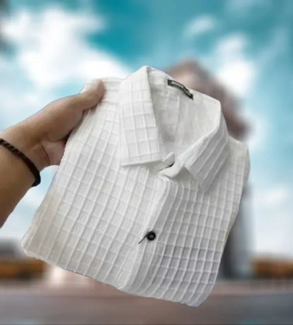 White_Cotton_Blend_Solid_Full_Sleeve_Shirt_For_Men