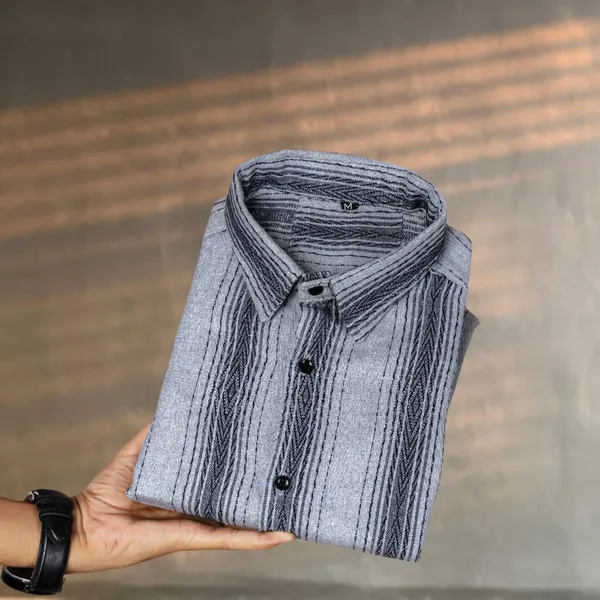 Grey_Cotton_Blend_Striped_Full_Sleeve_Shirt_For_Men