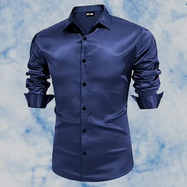 Blue_Satin_Solid_Full_Sleeve_Shirt_For_Men