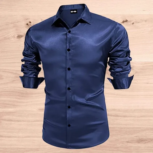 Blue_Satin_Solid_Full_Sleeve_Shirt_For_Men