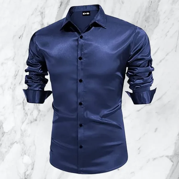 Blue_Satin_Solid_Full_Sleeve_Shirt_For_Men