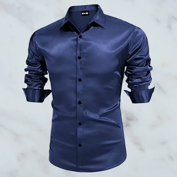 Blue_Satin_Solid_Full_Sleeve_Shirt_For_Men