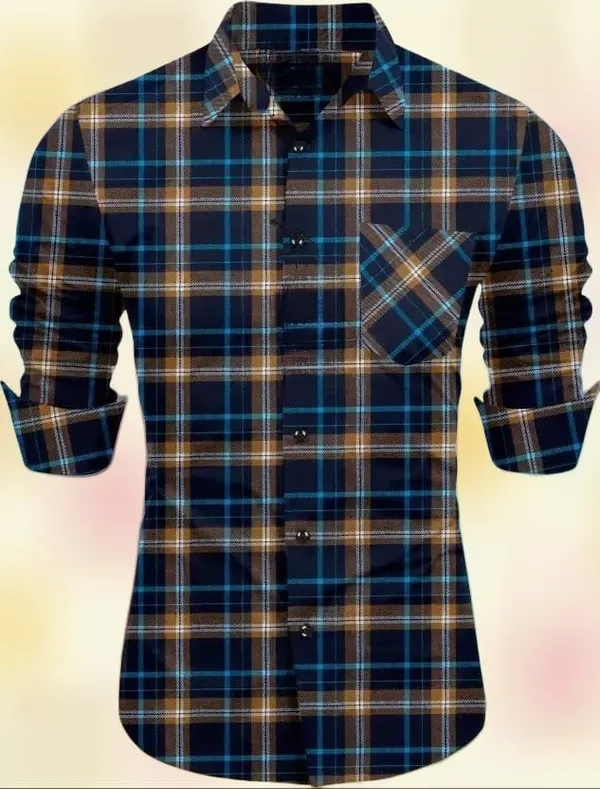 Yellow_Cotton_Linen_Checkered_Full_Sleeve_Shirt_For_Men