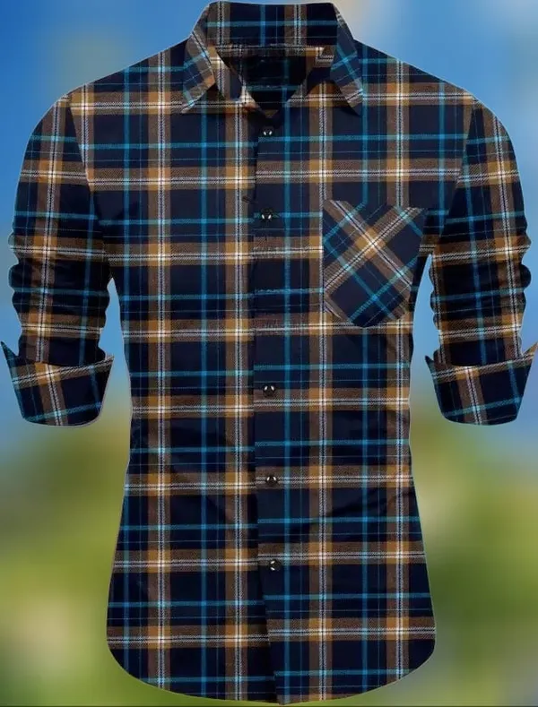 Yellow_Cotton_Linen_Checkered_Full_Sleeve_Shirt_For_Men