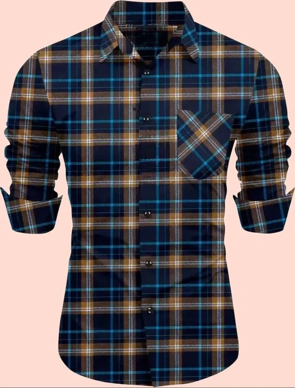 Multicolor_Cotton_Blend_Checkered_Full_Sleeve_Shirt_For_Men