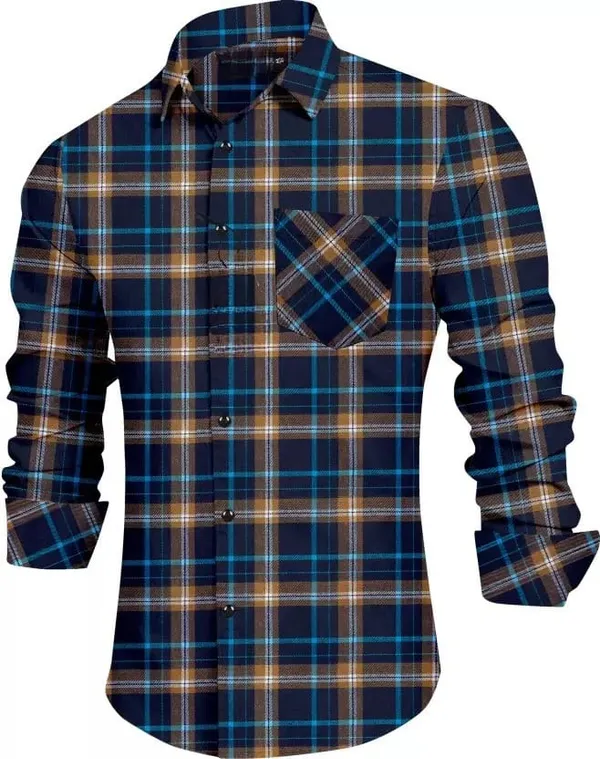 Multicolor_Cotton_Blend_Checkered_Full_Sleeve_Shirt_For_Men