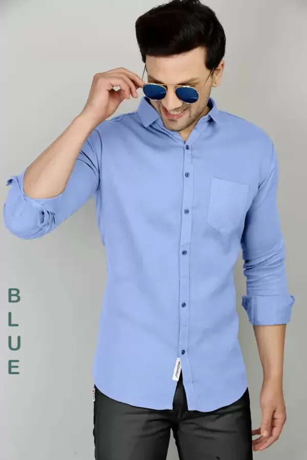 Light_Blue_Cotton_Blend_Solid_Full_Sleeve_Shirt_For_Men