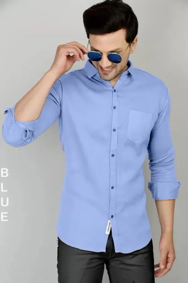 Light_Blue_Cotton_Blend_Solid_Full_Sleeve_Shirt_For_Men