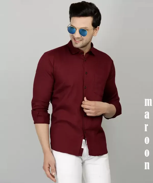 Light_Blue_Cotton_Blend_Solid_Full_Sleeve_Shirt_For_Men