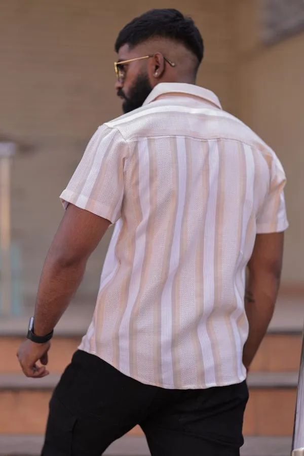 Orange_Cotton_Blend_Striped_Half_Sleeve_Shirt_For_Men