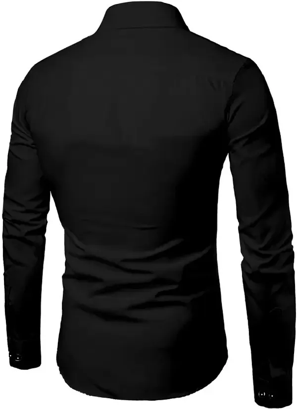 Black_Cotton_Blend_Solid_Full_Sleeve_Shirt_For_Men