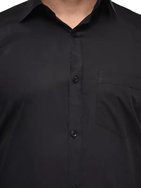 Black_Cotton_Blend_Solid_Full_Sleeve_Shirt_For_Men