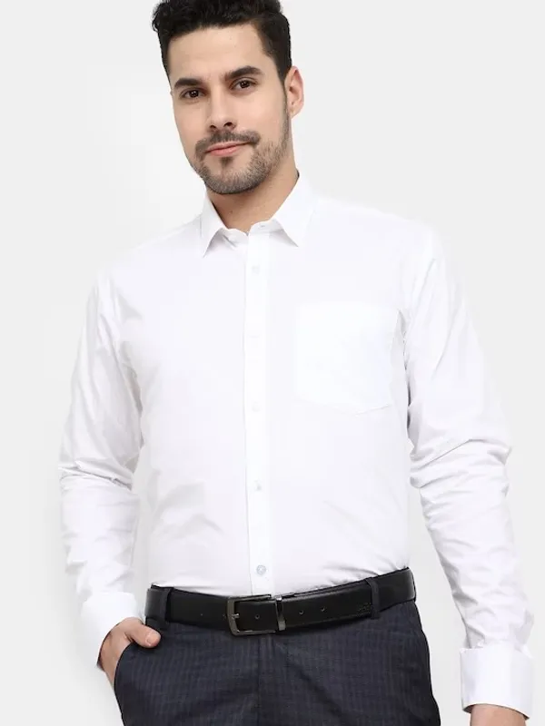 White_Cotton_Blend_Solid_Full_Sleeve_Shirt_For_Men