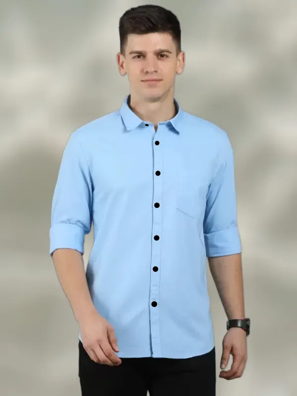 Light_Blue_Cotton_Blend_Solid_Full_Sleeve_Shirt_For_Men
