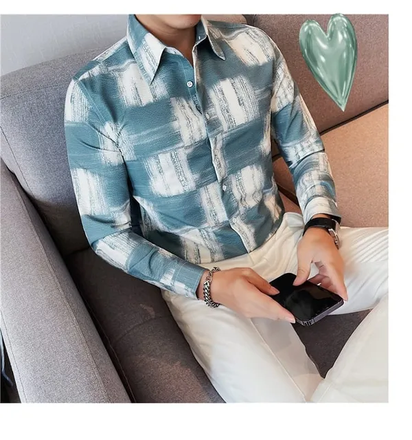 Dark_Green_Polycotton_Printed_Full_Sleeve_Shirt_For_Men